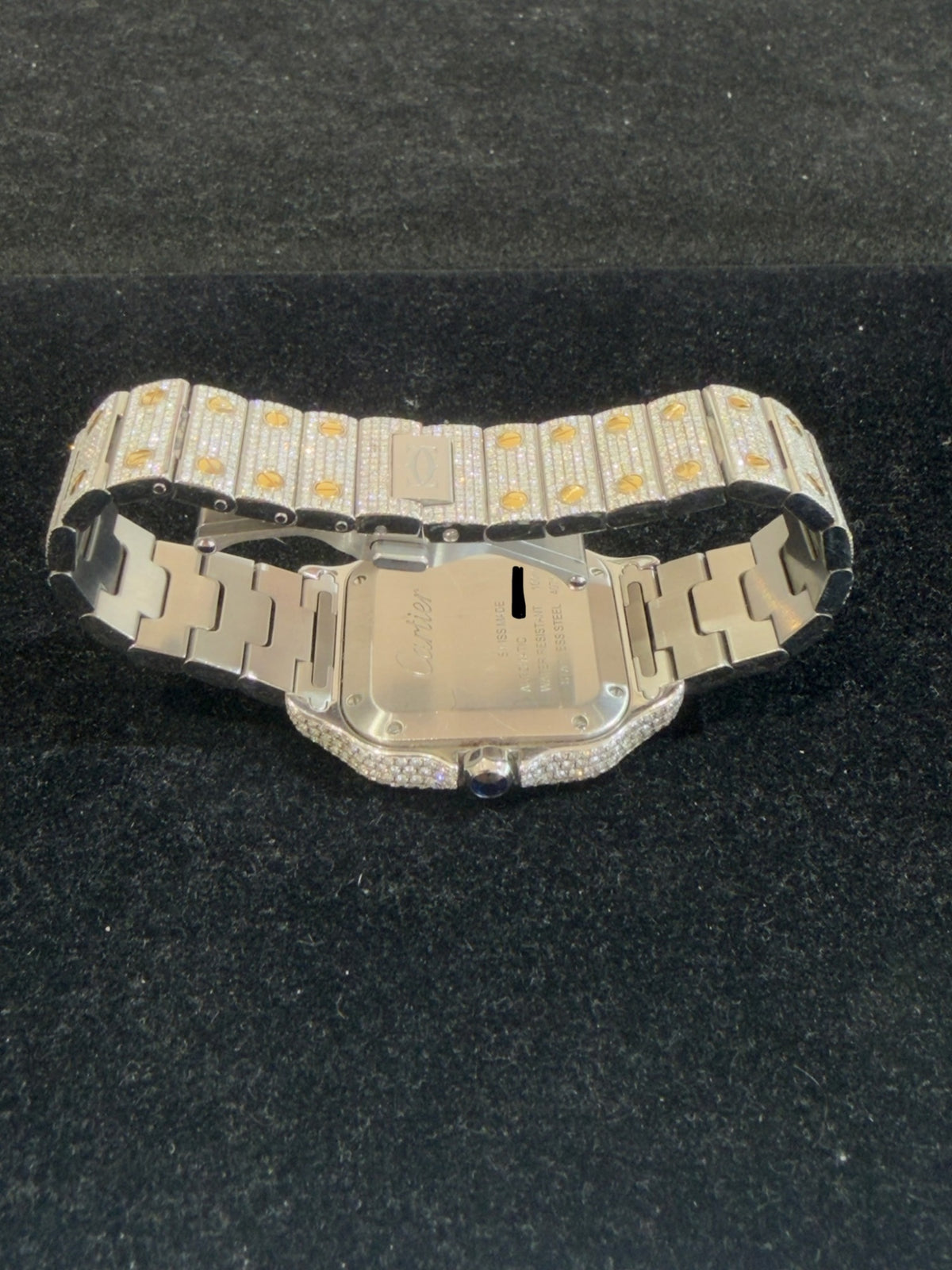 Cartier Santos Two-Tone Iced Out Diamond Watch Ref. 4075 35mm (view 8)