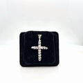 14K White Gold Diamond Twisted Cross Pendant 0.23 ctw Natural