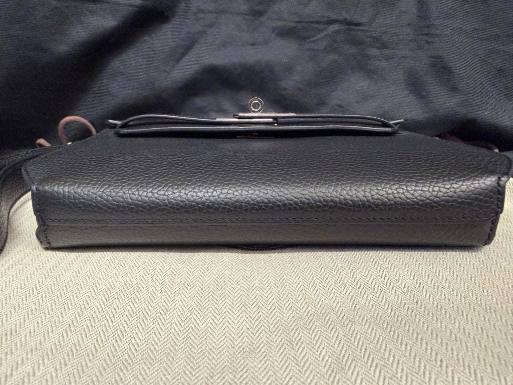 Hermès Kelly Depeches 25 Black Leather Palladium Hardware Clutch Bag (view 5)