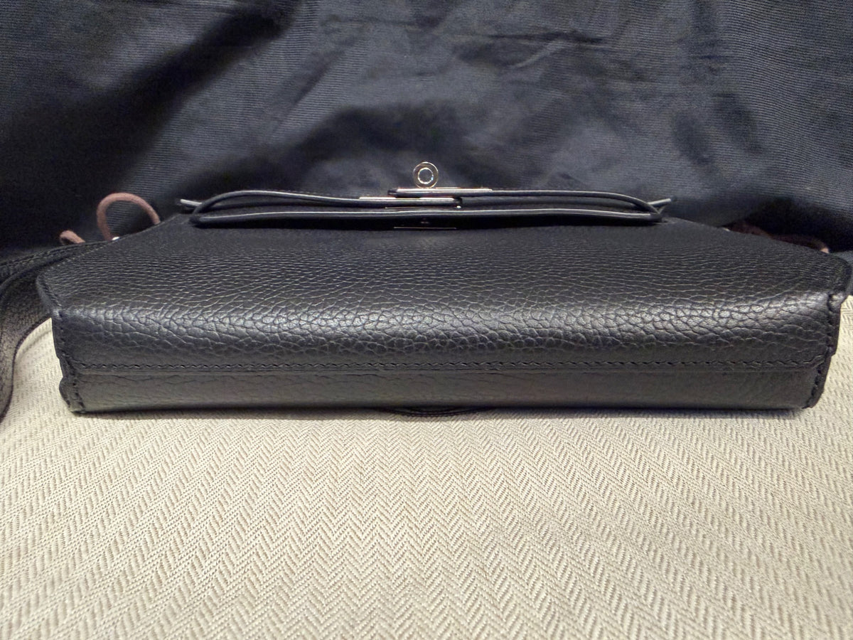 Hermès Kelly Depeches 25 Black Leather Palladium Hardware Clutch Bag (view 5)