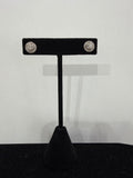 Diamond Halo Stud Earrings 10K White Gold 0.55 ctw Milgrain Vintage Style