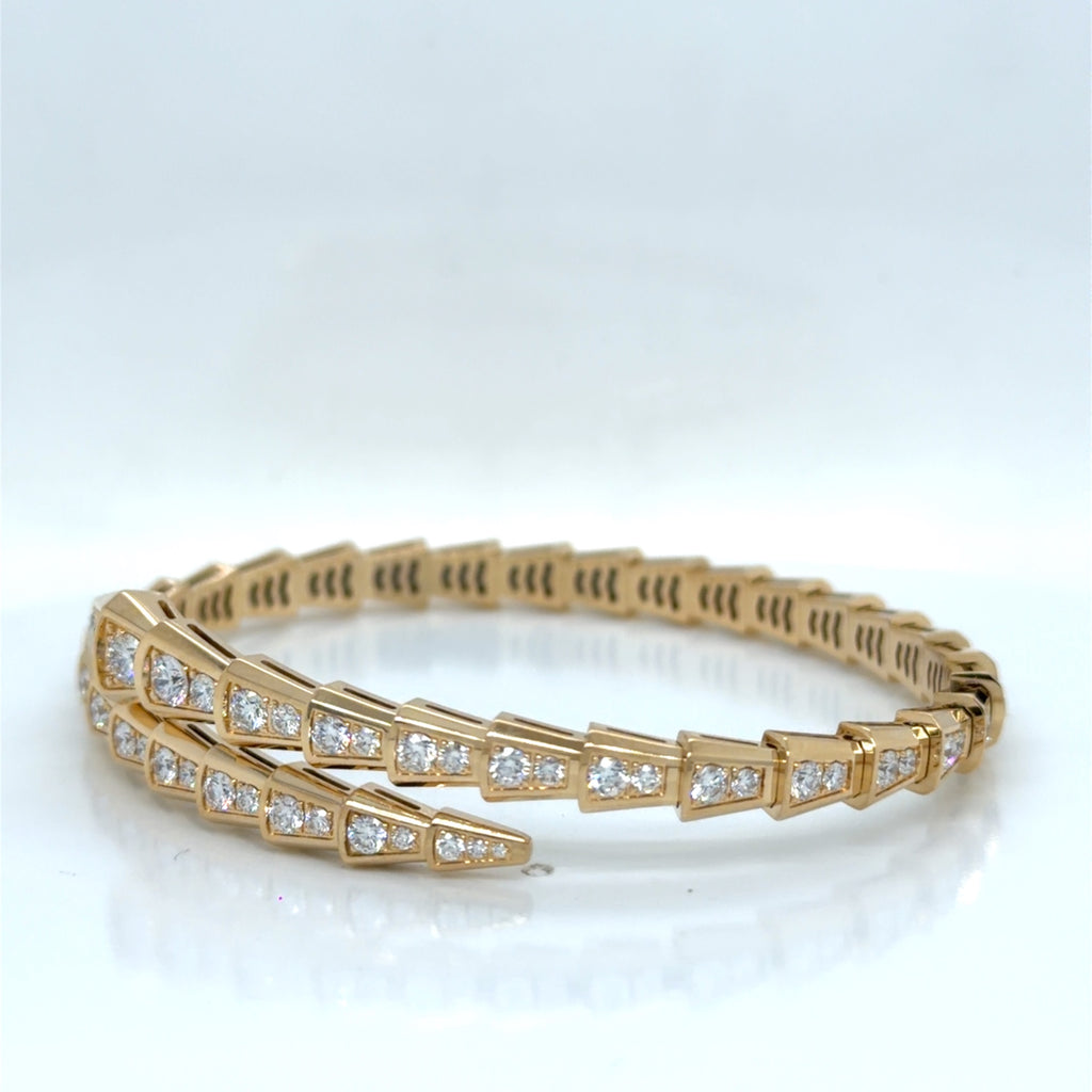 Bvlgari Serpenti 18k Yellow Gold Diamond Bracelet 3.04 ctw 6.75" (view 9)