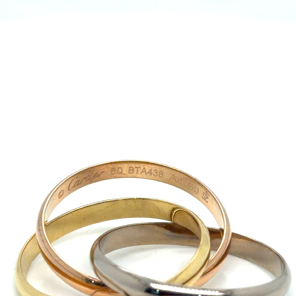 Cartier Trinity 18K Tri-Color Gold Rolling Band Ring Size 8 (view 5)
