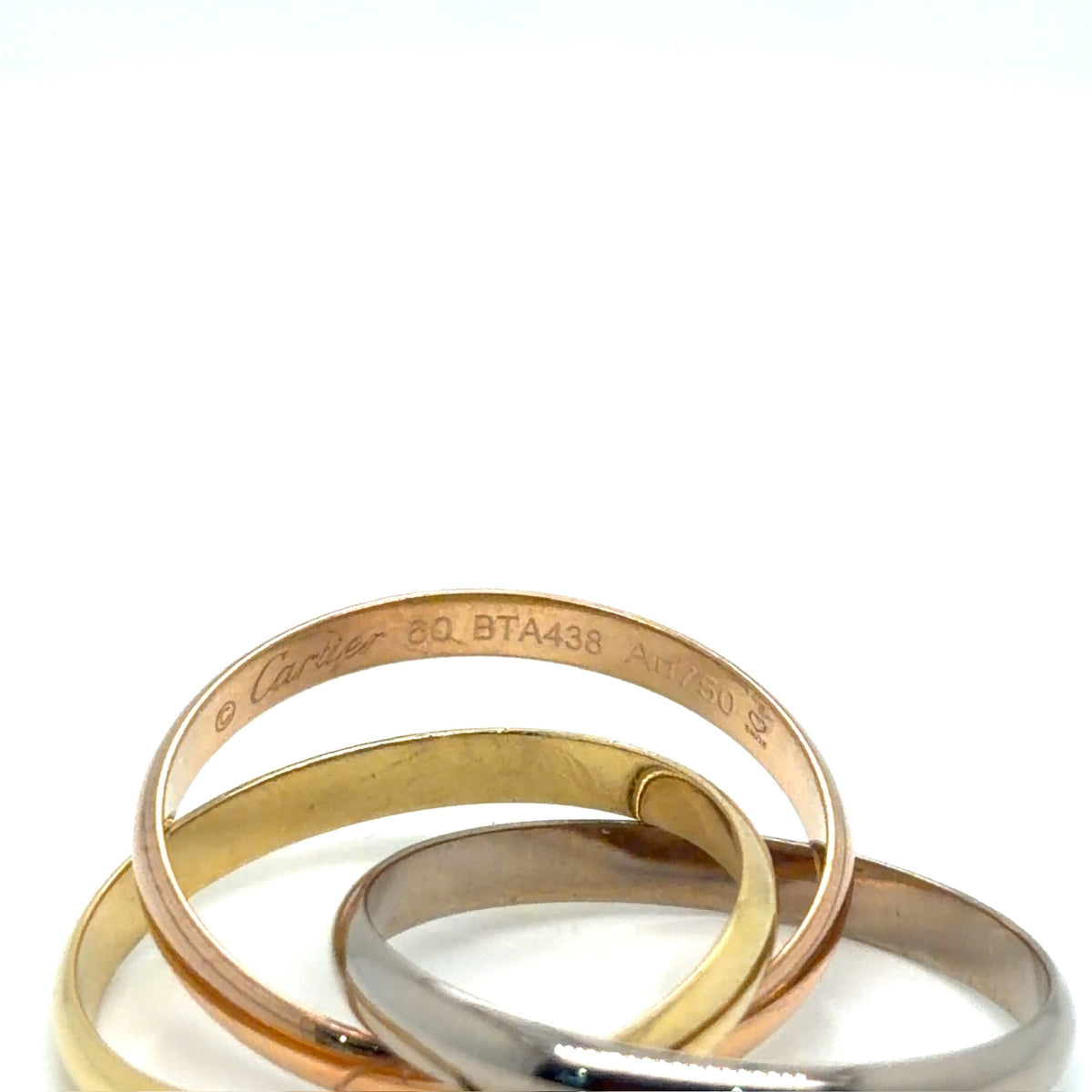 Cartier Trinity 18K Tri-Color Gold Rolling Band Ring Size 8 (view 5)