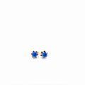 14K Yellow Gold Round Synthetic Blue Stone Stud Earrings (view 1)