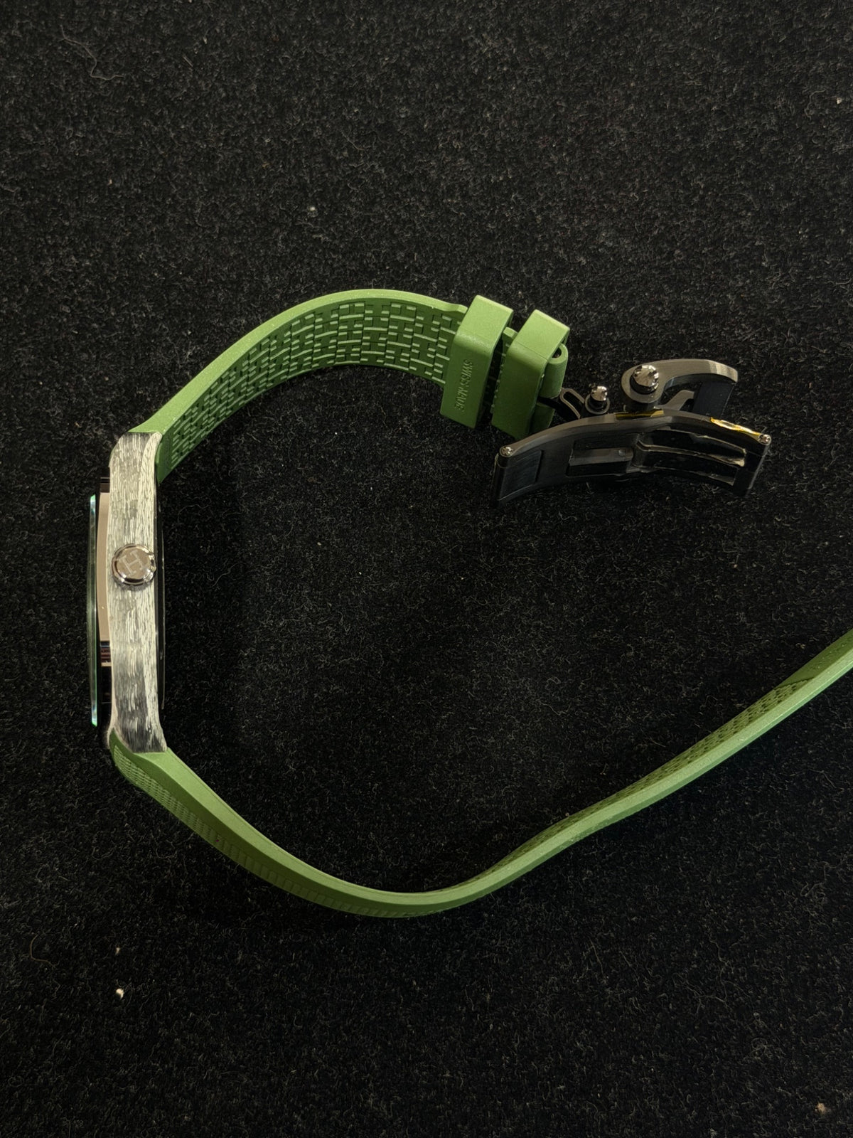 Hermès H08 Watch Steel Green Rubber Strap W402991WW00 39mm Auto (view 5)