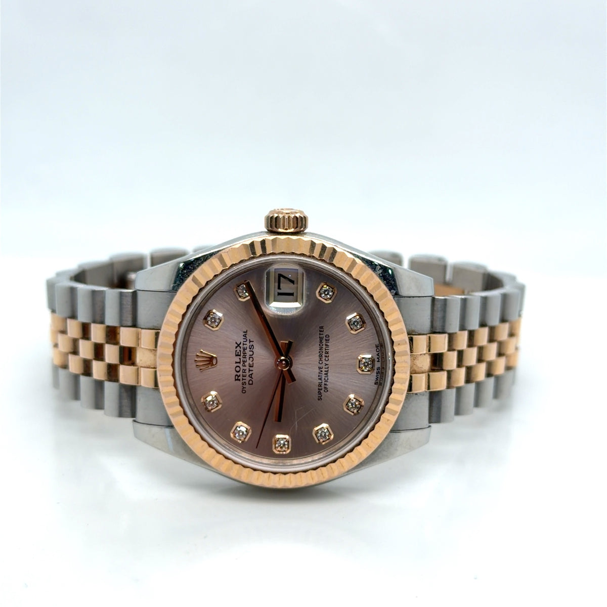 Rolex Datejust 31 178271 Two-Tone Rose Gold Pink Diamond Dial (view 4)