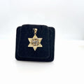 14k Two-Tone Gold Star of David Chai Pendant, Yellow & White Gold