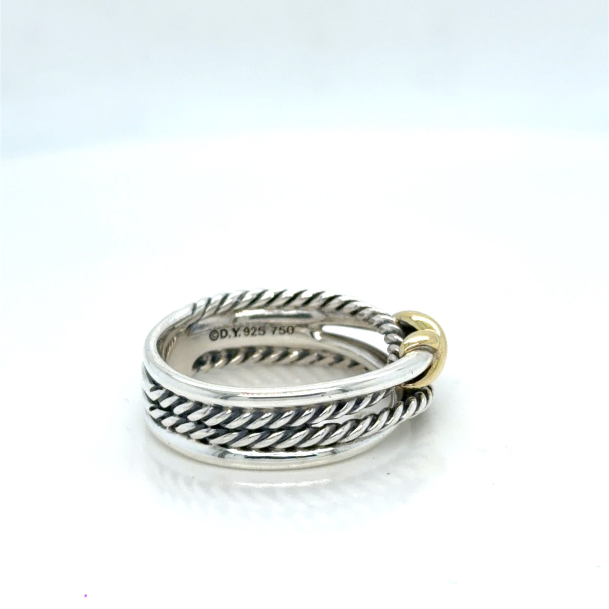 David Yurman Crossover Ring Sterling Silver 18k Gold Two-Tone Size 6.75 (view 4)