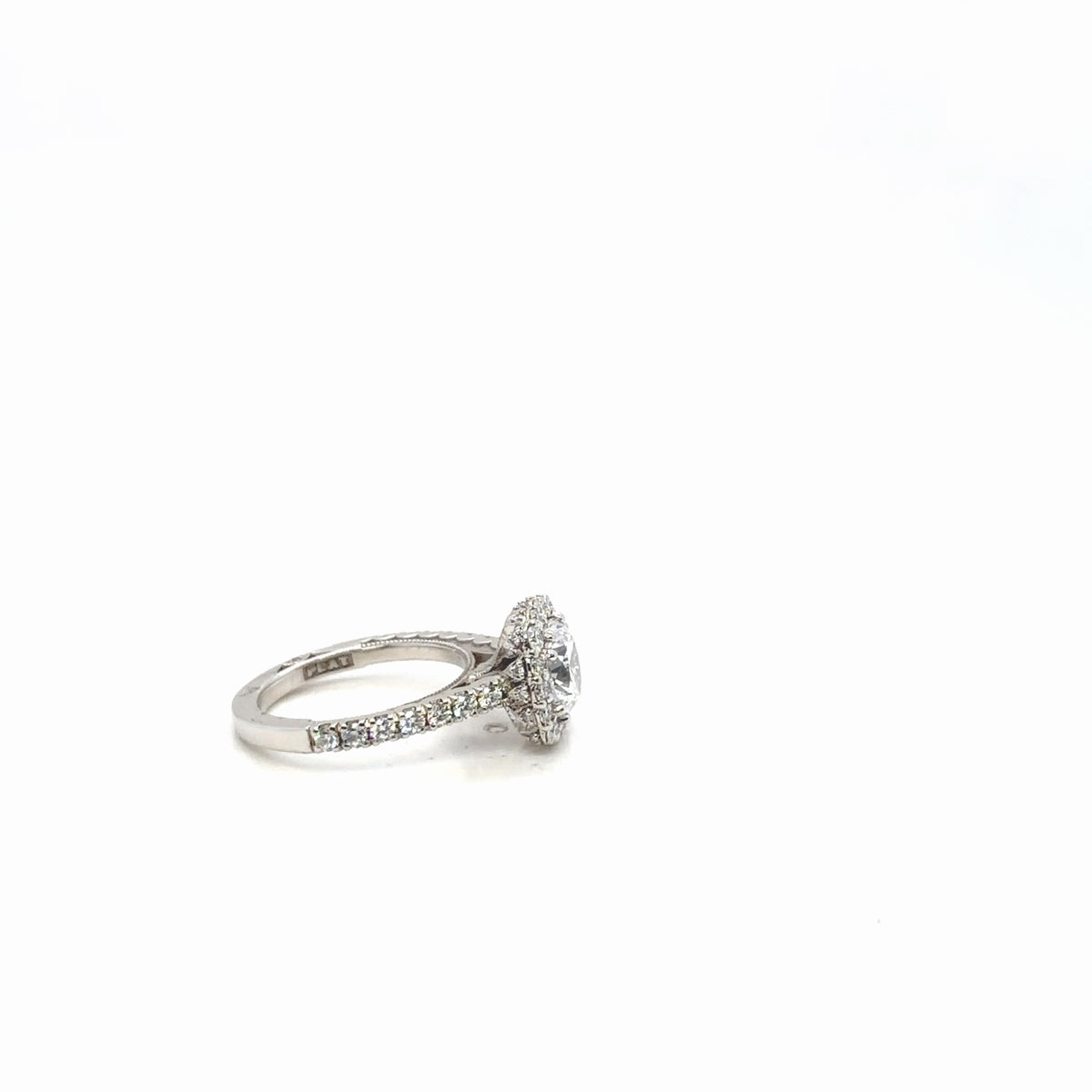 Tacori Platinum Diamond Halo Engagement Ring, 1.14 ctw G/VS, Size 5.75 (view 3)