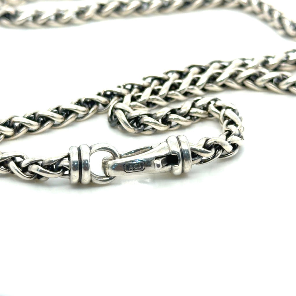 David Yurman Sterling Silver Wheat Chain Necklace 22 Inch