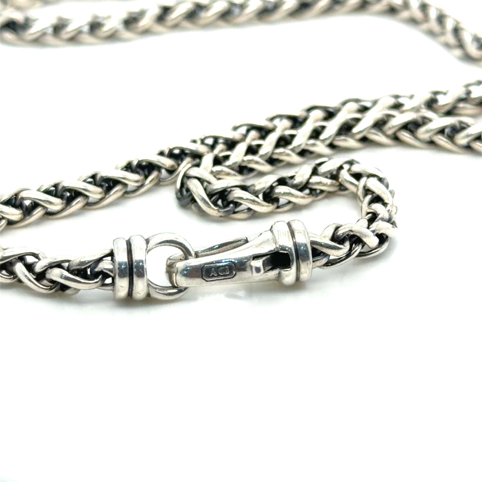 David Yurman Sterling Silver Wheat Chain Necklace 22 Inch