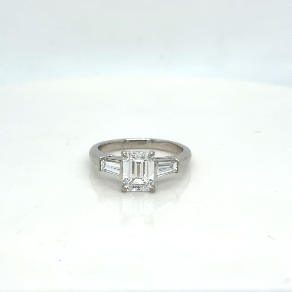 Tiffany & Co. Platinum 1.53ct Emerald Cut Diamond 2.11ctwa Ring Size 6 (view 1)