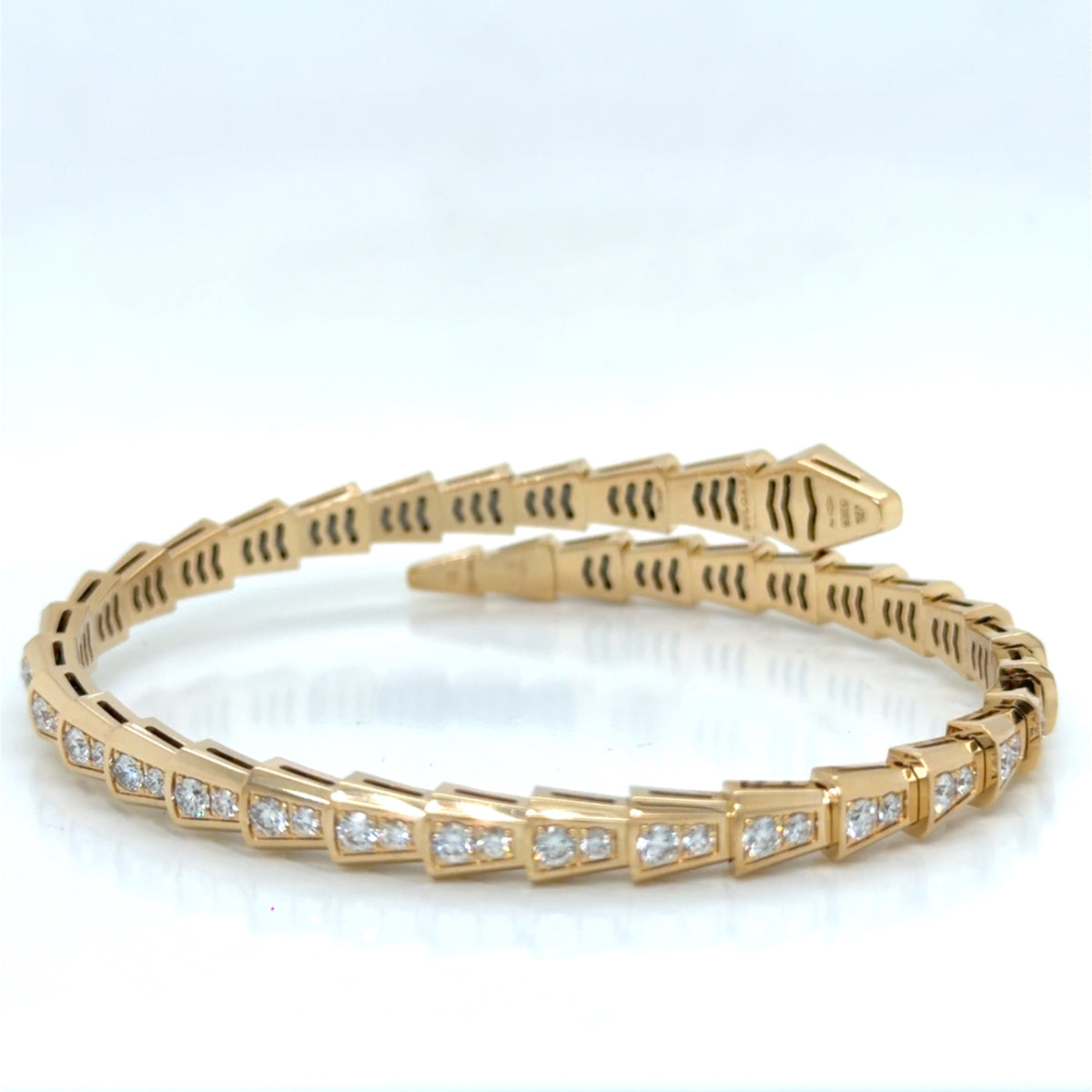Bvlgari Serpenti 18k Yellow Gold Diamond Bracelet 3.04 ctw 6.75" (view 5)