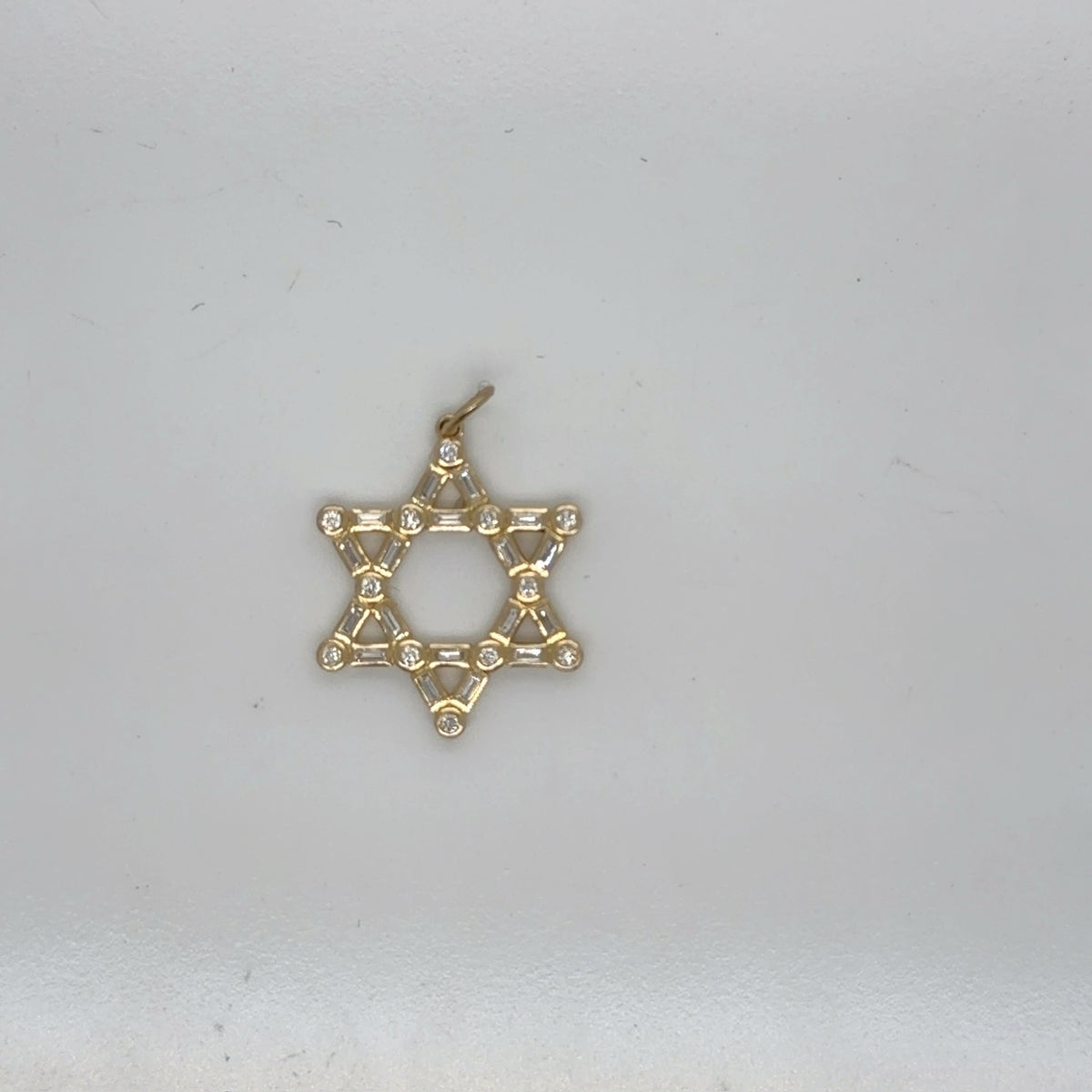 14K Yellow Gold Diamond Star of David Pendant 0.39 ctw Natural G VS (view 3)