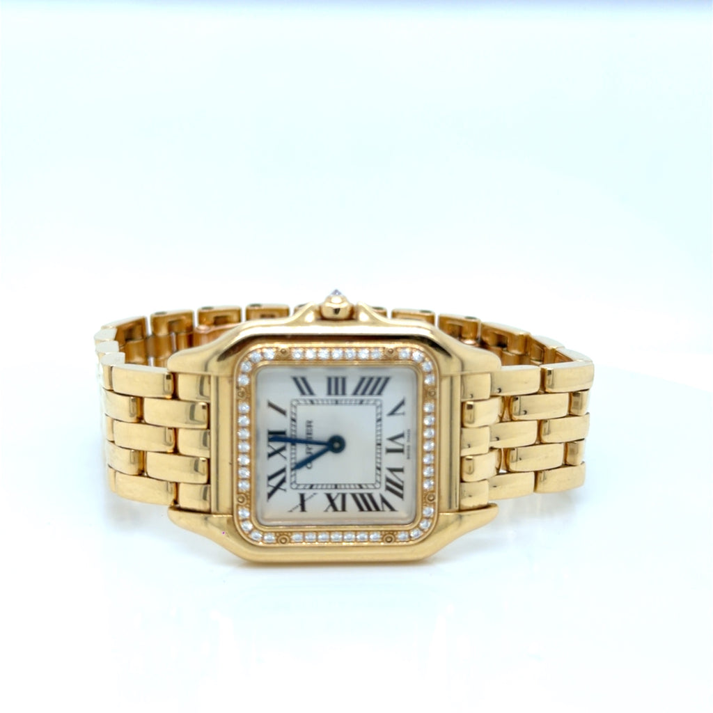 Cartier Panthere 18k Yellow Gold Diamond Bezel Ladies Watch 2021 (view 4)