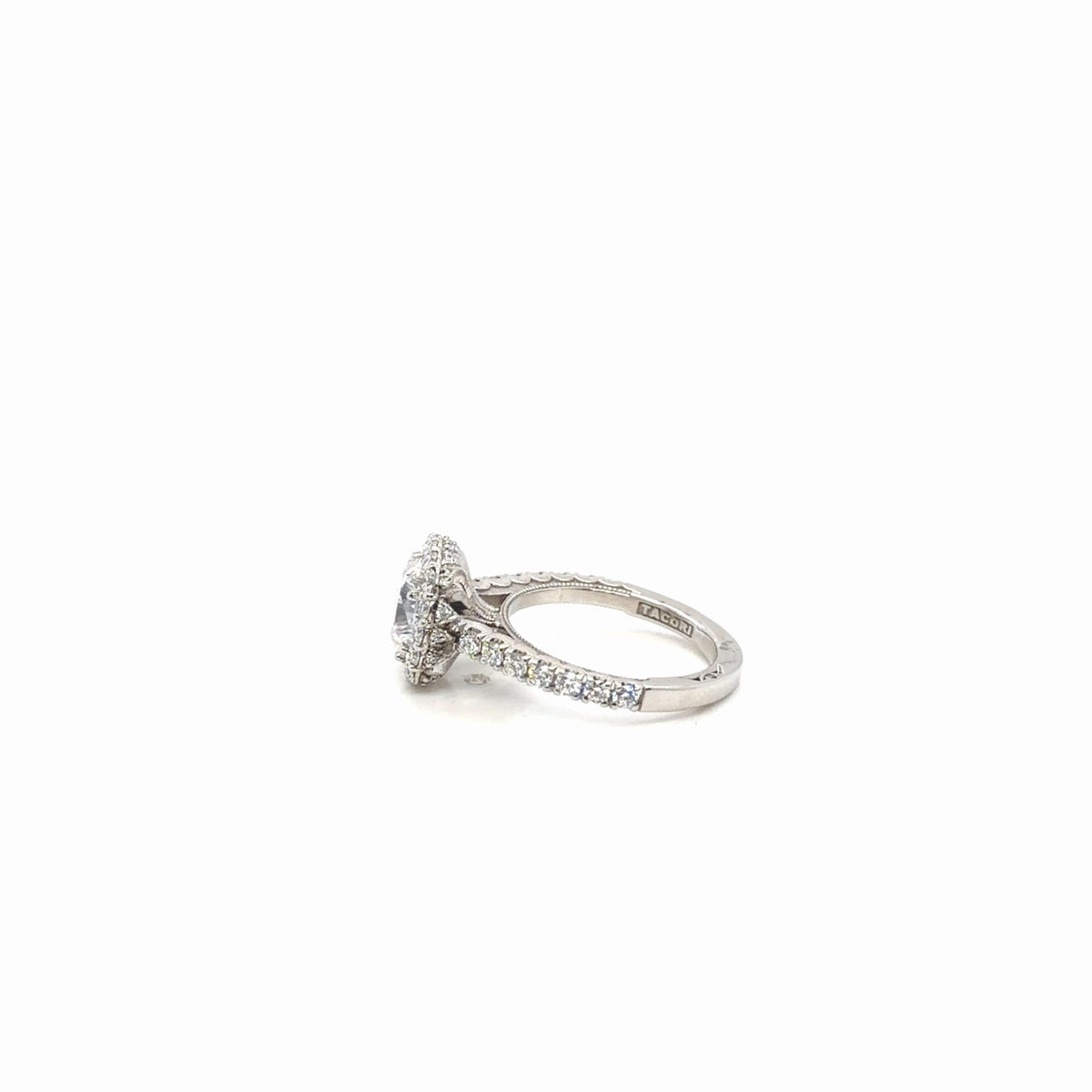 Tacori Platinum Diamond Halo Engagement Ring, 1.14 ctw G/VS, Size 5.75 (view 4)