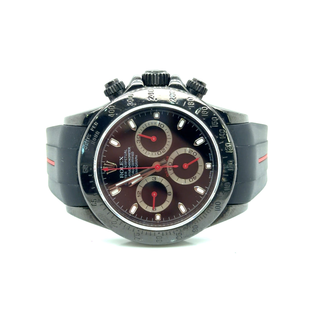 Rolex Cosmograph Daytona 116520 PVD Coated Black Dial Rubber Strap (view 5)