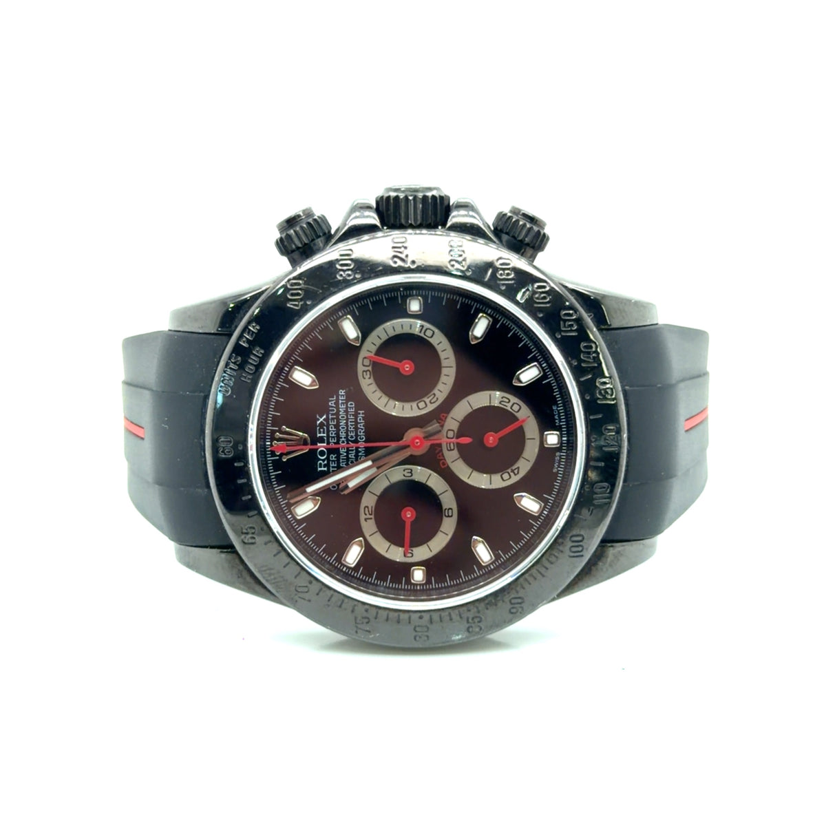 Rolex Cosmograph Daytona 116520 PVD Coated Black Dial Rubber Strap (view 5)