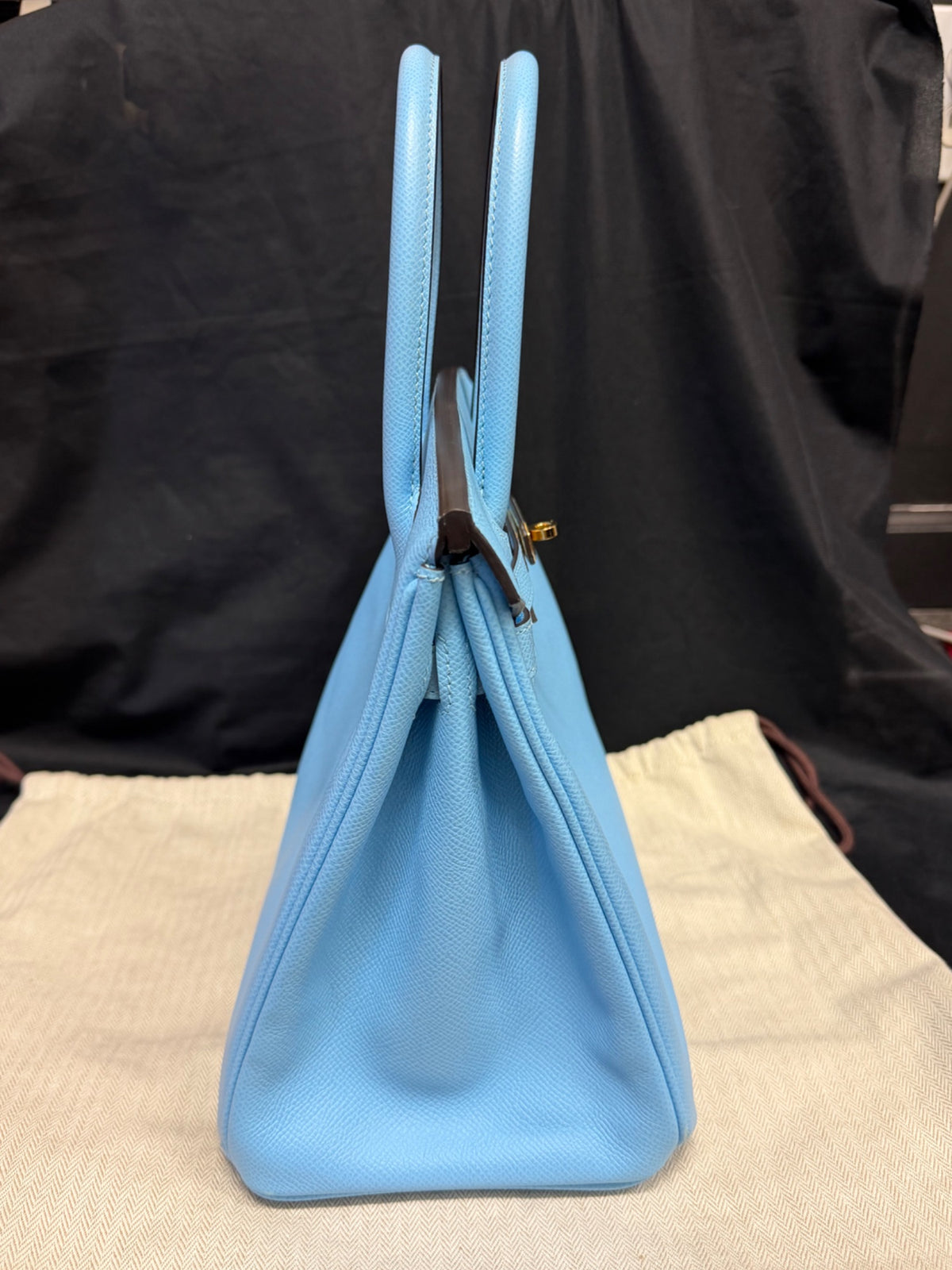 Hermès Birkin 30 Blue Céleste Epsom Leather Gold Hardware Handbag (view 2)