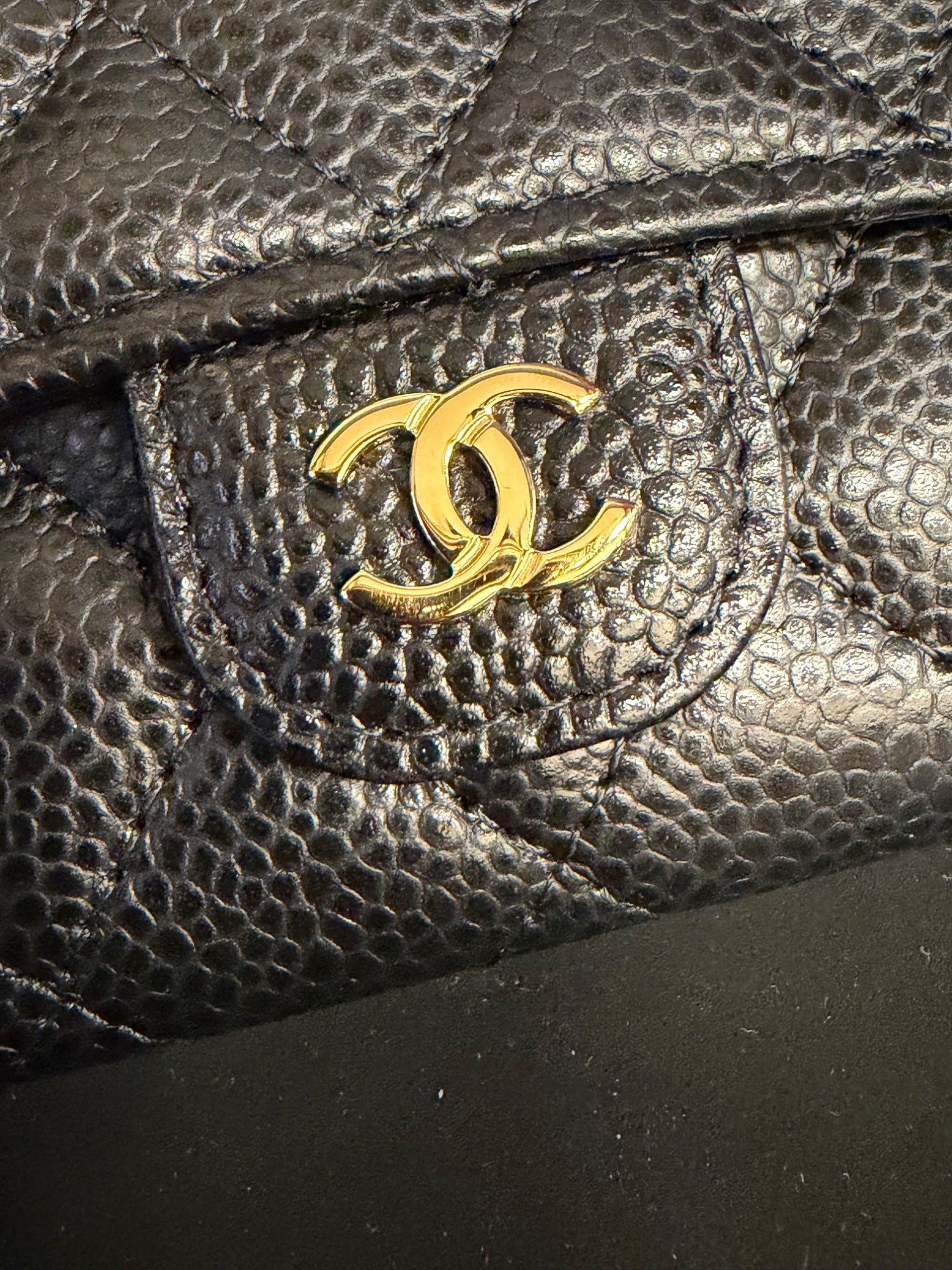 Chanel Classic Flap Card Holder Wallet Black Caviar Gold Hardware