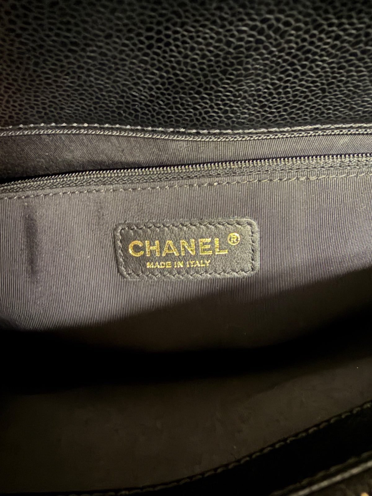 Chanel Grand Shopping Tote Black Caviar Leather Gold-Tone Hardware GST (view 10)