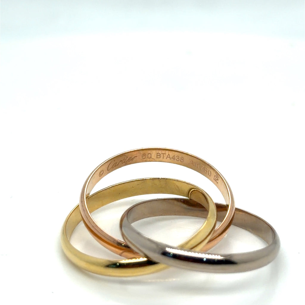 Cartier Trinity 18K Tri-Color Gold Rolling Band Ring Size 8 (view 4)