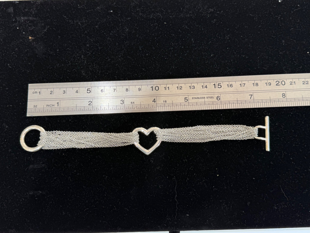 Tiffany & Co. Sterling Silver Multi-Strand Heart Toggle Bracelet 7.5" (view 2)