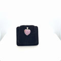 14K White Gold Pink Sapphire Diamond Pave Heart Pendant, 0.65 ctw