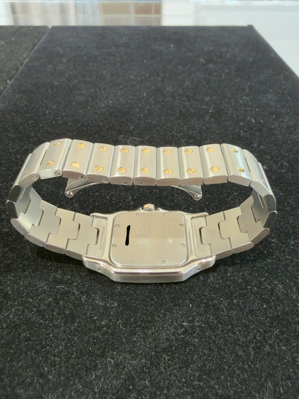 Cartier Santos Galbee Two-Tone Steel 18k Gold Watch Ref. 1566 28mm (view 9)