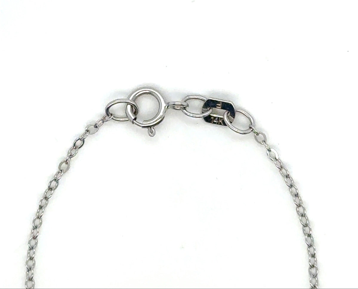 14K White Gold Natural Diamond Pendant Necklace 0.51ctw G I2 Hidden Halo 18" (view 6)