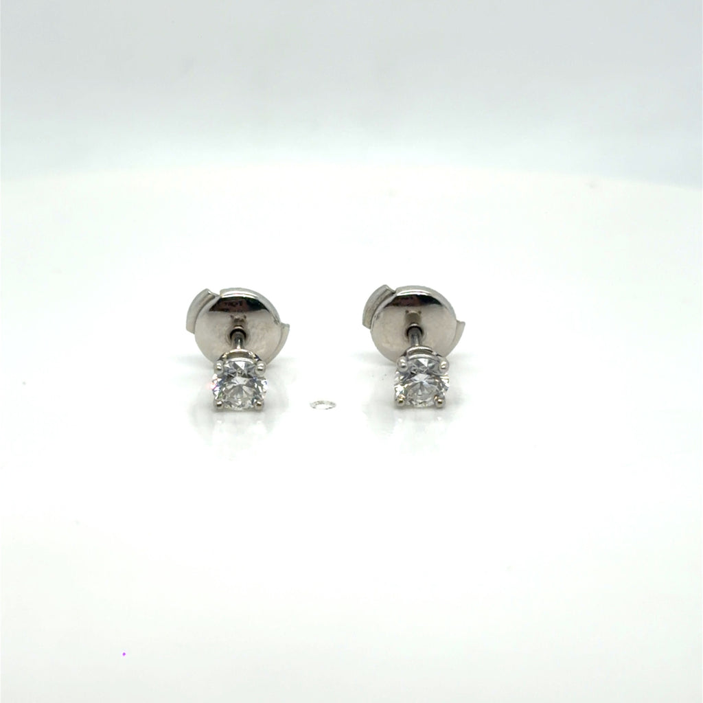 Tiffany & Co. Platinum Diamond Stud Earrings 0.60 ctw H VVS Certified (view 4)