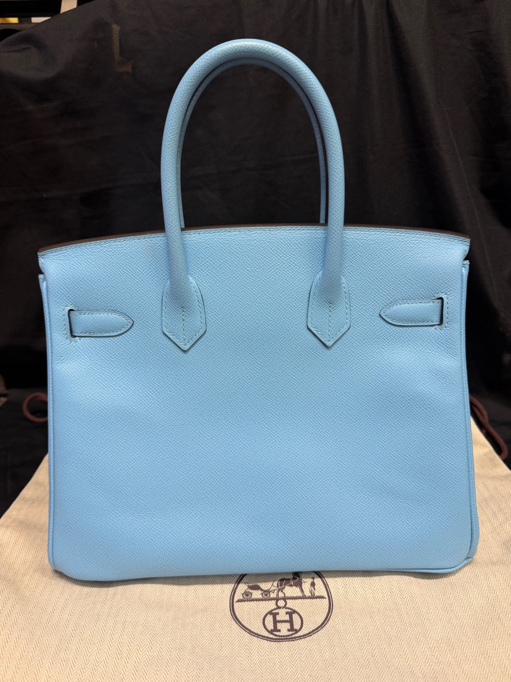 Hermès Birkin 30 Blue Céleste Epsom Leather Gold Hardware Handbag (view 3)