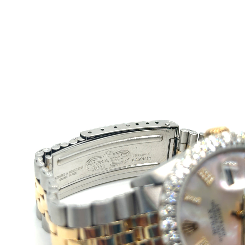 Rolex Datejust 36 Two-Tone Steel 18k Gold MOP Diamond Dial Ref 16233 (view 8)