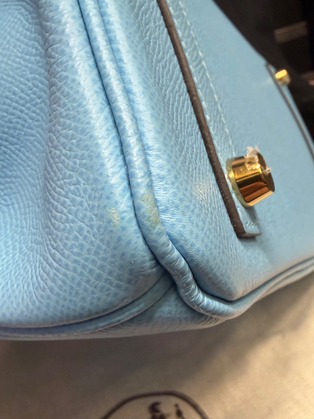 Hermès Birkin 30 Blue Céleste Epsom Leather Gold Hardware Handbag (view 11)