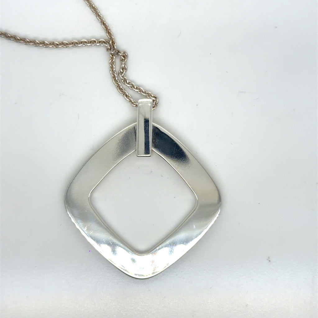 Tiffany & Co. Sterling Silver 1837 Open Square Pendant Necklace 18 in (view 2)