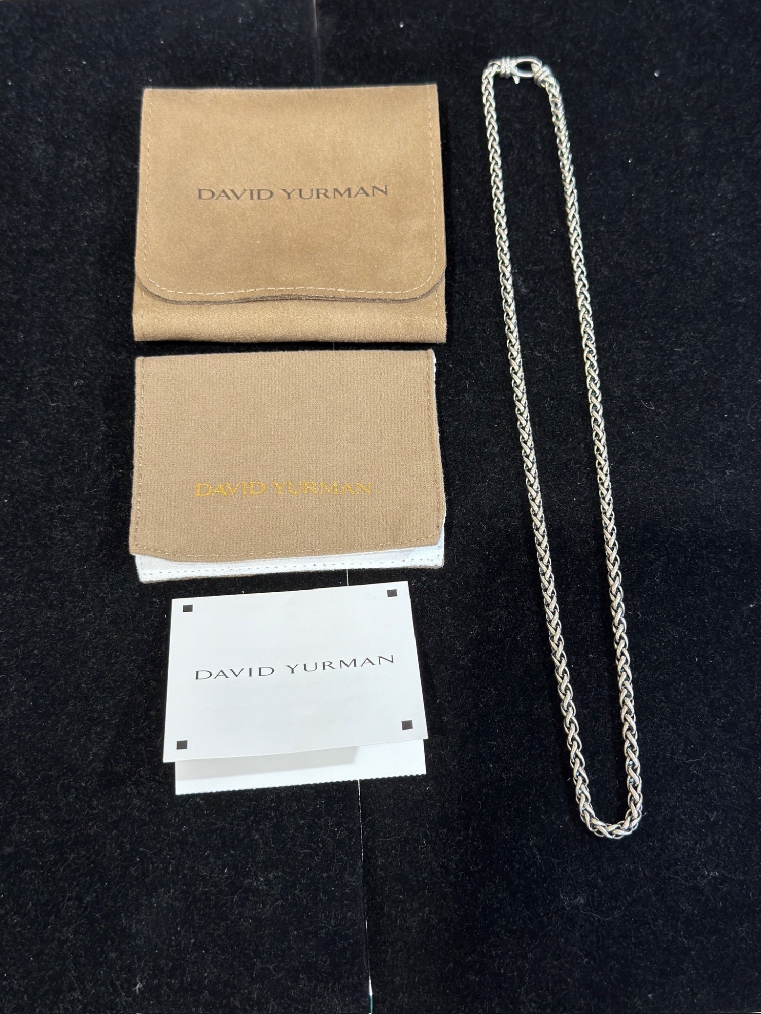 David Yurman Sterling Silver Wheat Chain Necklace 22 Inch