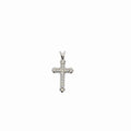 14K White Gold Diamond Cross Pendant 0.21 ctw Natural G VS