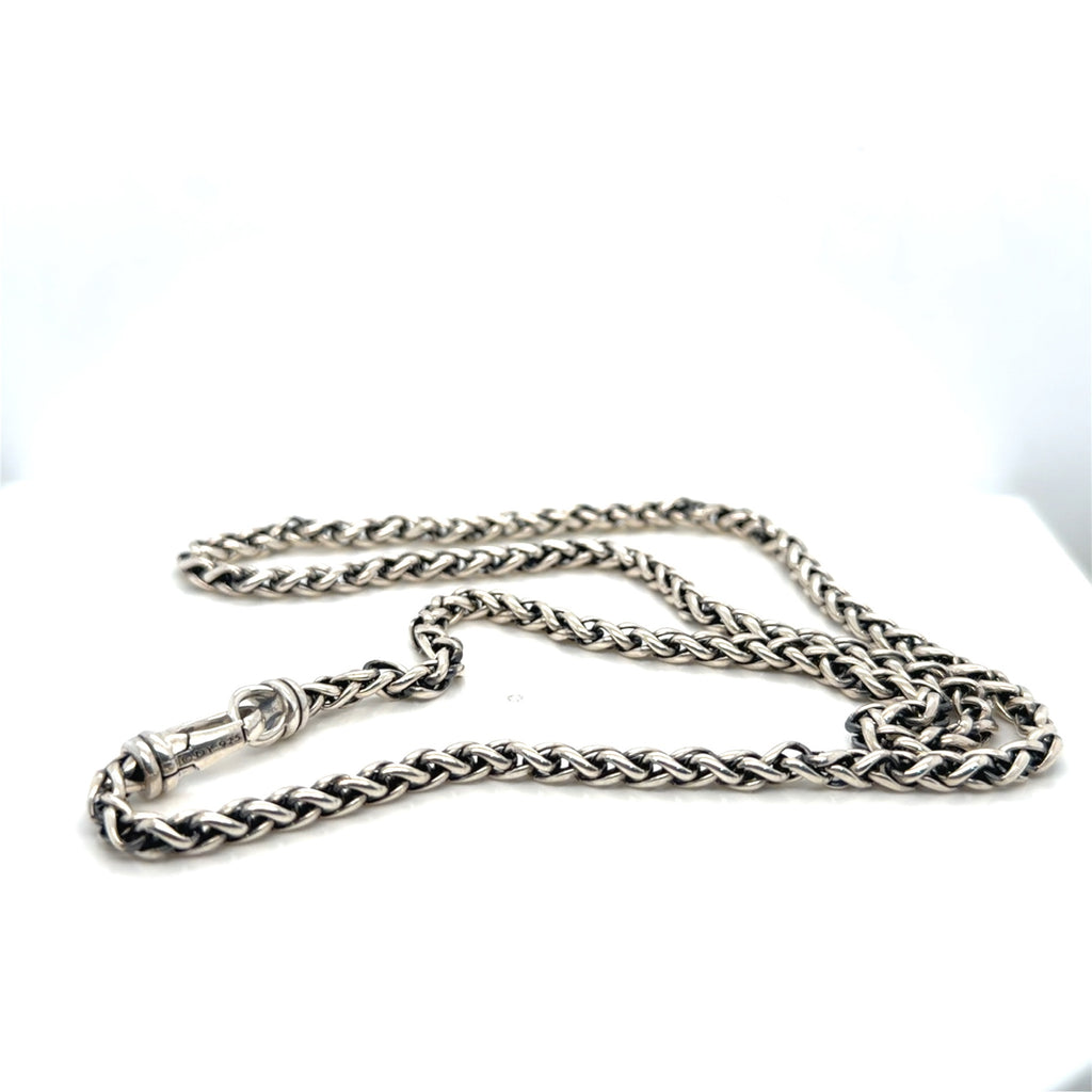David Yurman Sterling Silver Wheat Chain Necklace 22 Inch