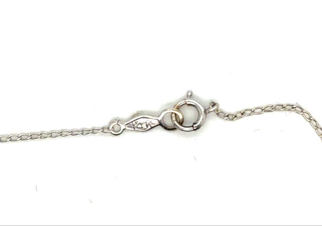 14k White Gold Diamond Solitaire Pendant Necklace 0.15 ct G I1 16 in (view 3)