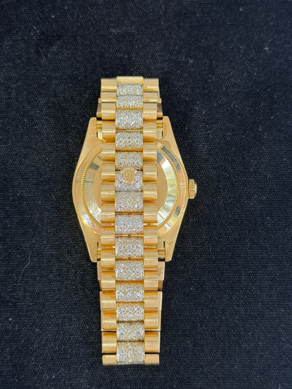 Rolex Day-Date 18238 18K Yellow Gold Custom Diamond Dial & Bezel 36mm (view 7)