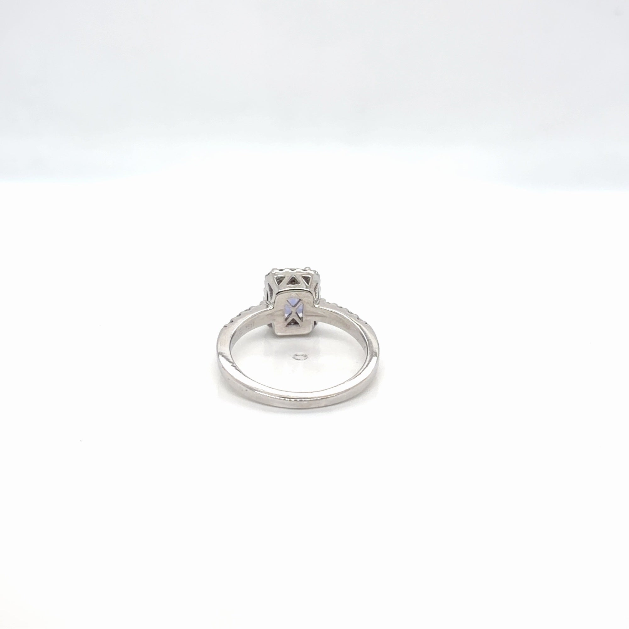 14K White Gold Tanzanite Diamond Halo Ring 1.17 ctw, Size 6.75 (view 3)