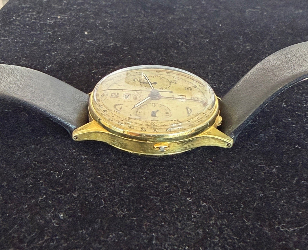 Angelus Chronodato Vintage Chronograph Gold Plated Watch 38mm (view 10)