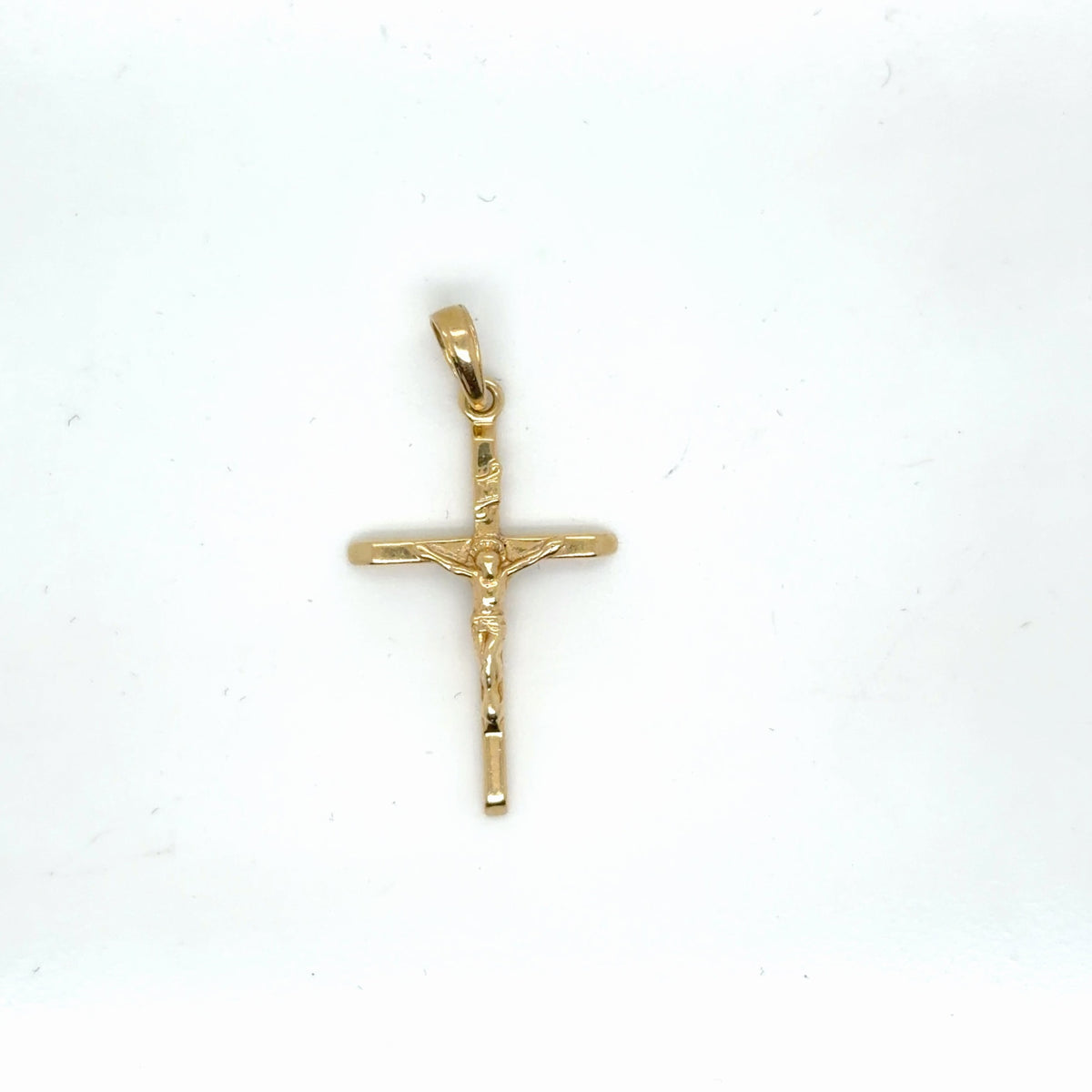 14K Yellow Gold Crucifix Cross Pendant, 1.58g, Pre-Owned Fine Jewelry