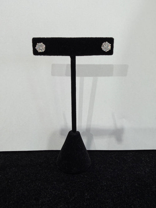 14k White Gold Natural Diamond Stud Earrings 2.44 ctw F I2 IGI GSI Certified (view 2)