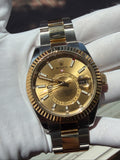 Rolex Sky-Dweller 42mm Two-Tone Steel 18k Gold Champagne Dial 326933 (view 1)