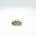 14k Two-Tone Gold Diamond Baguette Crown Band Ring 0.81 ctw Size 6