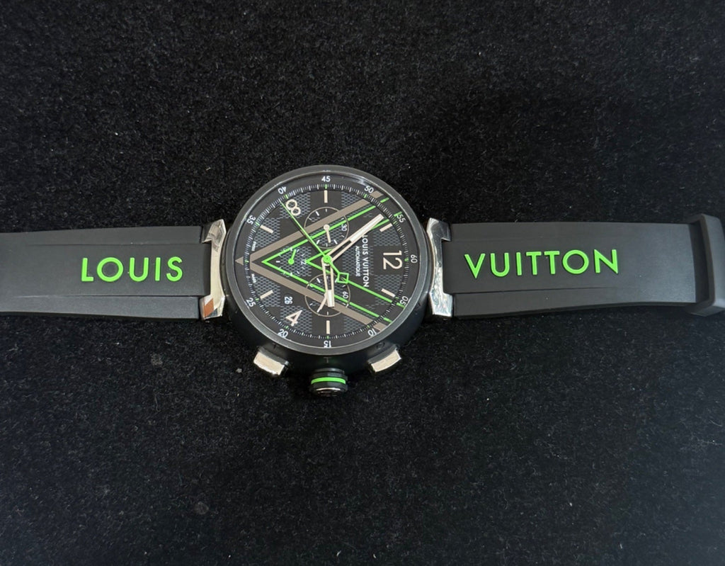Louis Vuitton Tambour Damier Graphite Race Chronograph Watch QA130 46mm (view 6)
