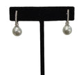 Pearl and Diamond Drop Earrings 18K White Gold, 0.21 ctw Natural Diamonds (view 5)