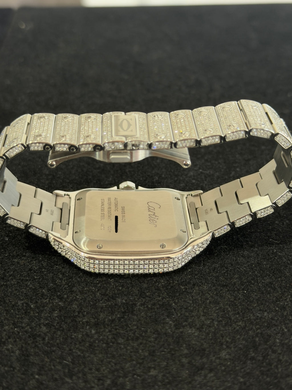 Cartier Santos 40mm Diamond Iced Out Automatic Watch WSSA0018 Box Papers (view 11)